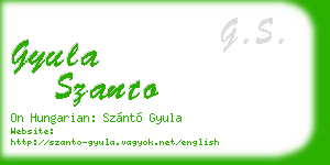 gyula szanto business card
